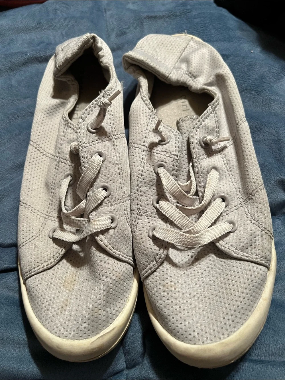 Madden Girl Light Beige Perforated Lace-Up Sneakers